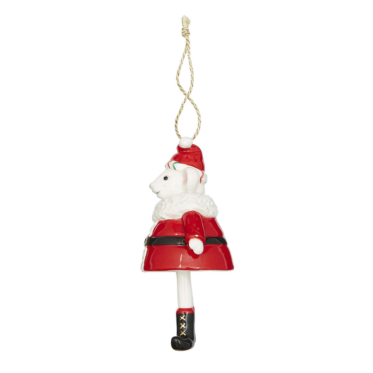 Kit Kemp Mouse Santa Bell Ornament image number null
